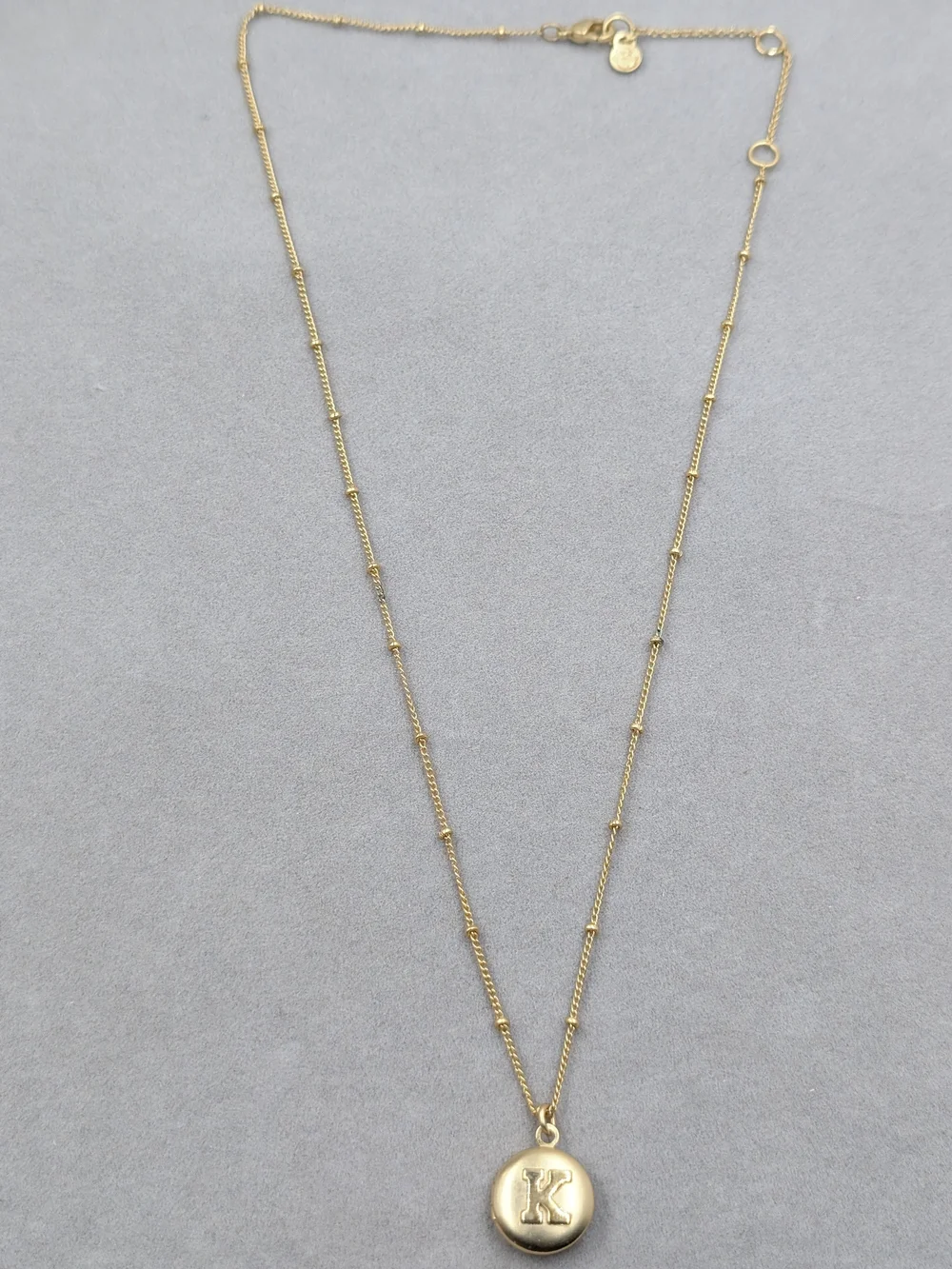 Spartina 449 Initial K Mini Round Locket Necklace Gold | M170